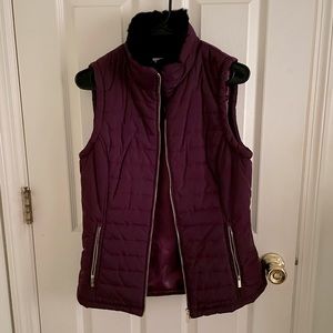 Calvin Klein Faux Fur Collar Purple Vest